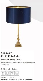 Veioza, Lampa de masa eleganta Whitby bleumarin