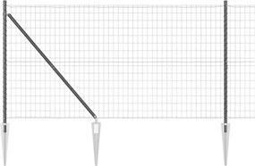 vidaXL Gard cu Stâlp Gri 1,2 x 25 m Oțel și PVC