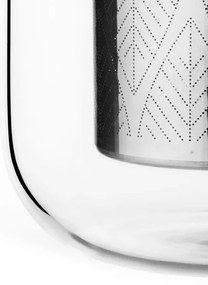 Cana pentru ceai cu infuzor si capac Viva Scandinavia MINIMA EVA V82762, 400 ml, Sticla, Bambus, Transparent/Maro