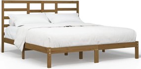 vidaXL Cadru de pat, maro miere, 200x200 cm, lemn masiv
