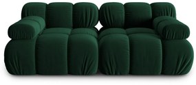 Canapea modulara Bellis cu 2 locuri si tapiterie din catifea, verde inchis