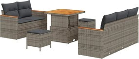 vidaXL Set de canapele pentru grădină 8 pcs Gri poliratan