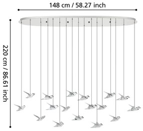 Lustră LED dimabilă pe cablu Eglo 390403 PARATEBUENO 17xLED/3W/230V crom