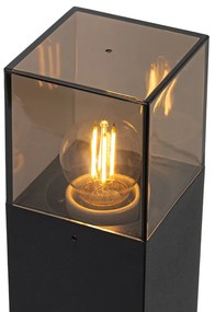 Lampă de exterior cu picior neagră cu abajur fumuriu 30 cm - Denmark