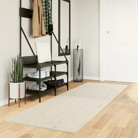vidaXL Covor pufos "PAMPLONA" cu fire înalte, crem modern, 80x250 cm