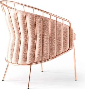 Scaun lemn masiv Anette Cadru Metalic Rose-Gold, 65 × 63 × 81 cm