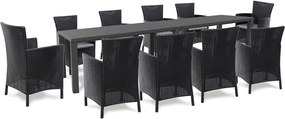 Set de mobilier de grădină Juowa cu 10 locuri, grafit