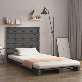 824710 vidaXL Tăblie de pat pentru perete, gri, 141x3x91,5 cm, lemn masiv pin