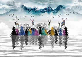 Fototapet - Cerb la apă (147x102 cm)