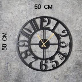 Ceas din metal pentru perete The Old Times, ø 50 cm