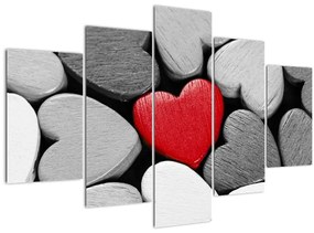 Tablou cu inimioare din lemn (150x105 cm)