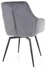 Scaun rotativ Servio velvet gri/negru Blu14