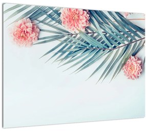 Tablou pe sticlă cu buchet (70x50 cm)