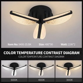 Lustră LED cu telecomandă – Cod 9400-3 BK (21×2W)