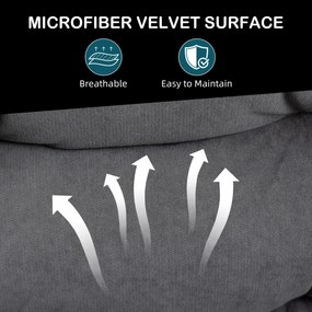 HOMCOM Fotoliu de Podea Relaxant Rotativ 360° cu Spătar Reglabil în 5 Poziții, 62x70x95 cm, Gri | Aosom Romania