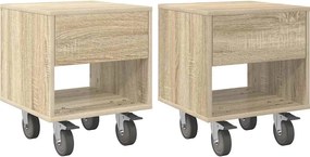 vidaXL Noptieră 2 pcs Stejar Sonoma 40,5 x 40 x 48 cm Lemn compozit