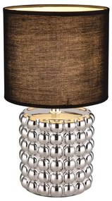 Veioza, lampa de masa design modern Valentino crom, negru