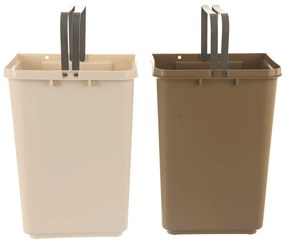 Coș de gunoi alb/bej de reciclat 2x20 l din plastic Duo Dust – Orion