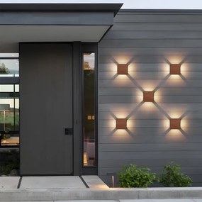 Brilagi - Aplică LED de exterior QUADRAY LED/6W/230V, decor lemn, IP54