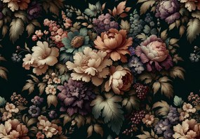 Fototapet - Perete plin de flori - pastel (147x102 cm)