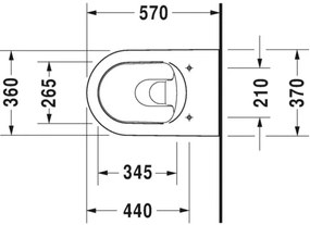 Vas WC suspendat Duravit ME by Starck 37x57 cm evacuare orizontala