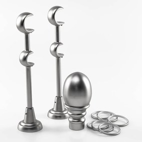 Galerie dubla bara zimtata Calypso 25/19, metal, argintiu - 300 cm