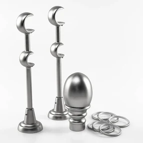 Galerie dubla bara simpla Calypso 25/19, metal, argintiu - 200 cm