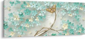 Tablou cu flori și fluturi (120x50 cm)