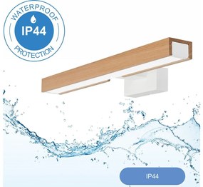 Aplică LED pentru oglindă de baie Brilagi WOODY MIRROR LED/8W/230V IP44 stejar/alb