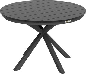 Outsunny Masă de grădină rotundă Ø 118 cm cadru din aluminiu pentru balcon, verandă, patio, negru | Aosom Romania