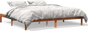 vidaXL Cadru de pat fără saltea, maro ceruit 180x200 cm lemn masiv pin