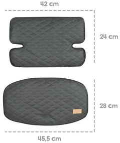 Pernă de scaun pentru copii gri Luxe – Roba