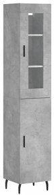 3199189 vidaXL Dulap înalt, gri beton, 34,5x34x180 cm, lemn prelucrat