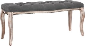 vidaXL Bancă, gri închis, 110x38x48 cm, pânză și lemn masiv