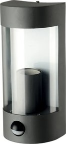 Lampă de perete pentru exterior cu senzor integrat, 1xE27/15W/230V, IP44, neagră