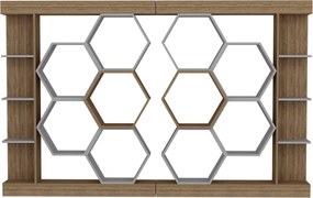 Biblioteca PAL SUENO, stejar/alb, 140x30x177 cm