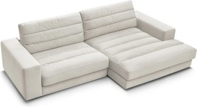 Colțar bej cu tapițerie din catifea (cu colț pe partea dreaptă/cu șezlong) Sierra – Bobochic Paris