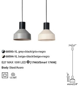 Pendul modern design minimalist KOMBO bej 20cm