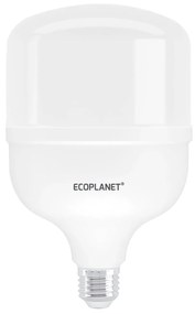 Bec LED Ecoplanet T140 forma cilindrica, E27, 50W (300W), 4750 LM, F, lumina rece 6500K, Mat Lumina rece - 6500K, 1 buc