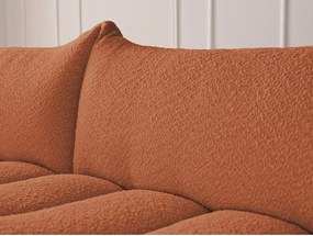 Colțar portocaliu cu tapițerie din țesătură bouclé (cu colț pe partea stângă/cu șezlong) Azra – Bobochic Paris