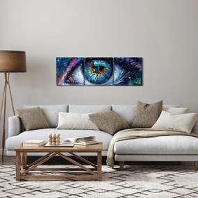 Tablou - Pictura ochilor (cu ceas) (90x30 cm)