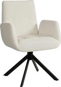 HOMCOM Fotoliu tapițat, fotoliu accent, design modern, rotativ, până la 120 kg, alb crem | Aosom Romania