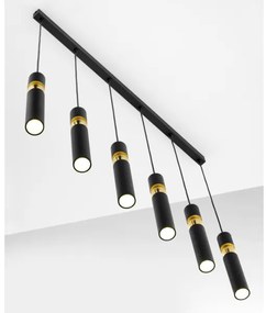 Lustră pe cablu Jupiter 2005 ALAS 6xGU10/10W/230V negru/auriu