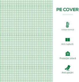Outsunny Sera de gradina din PE si otel cu 4 carlige, 2 ferestre laterale si copertina superioara ranforsata, 200x77x148-169 cm | Aosom Romania
