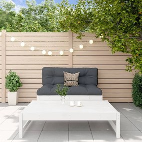 3186586 vidaXL Set mobilier relaxare grădină, 2 piese, alb, lemn masiv de pin