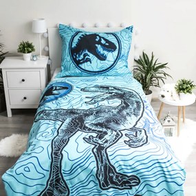 Jurassic World Dinosaur Tracker Set de Lenjerie de Pat Fosforescent 140×200 cm, 70x90 cm