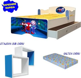 Pat copii Spidy cu saltea si sertar