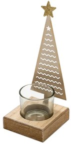 Sfesnic metalic de Craciun CHRISTMAS TREE 18 cm auriu