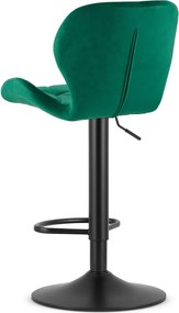 OFERTA Scaun de bar cu picior negru WEST VELVET, verde II. calitate