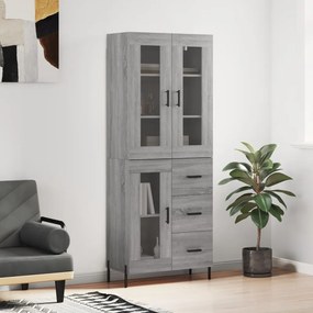 vidaXL Dulap înalt, gri sonoma, 69,5x34x180 cm, lemn compozit